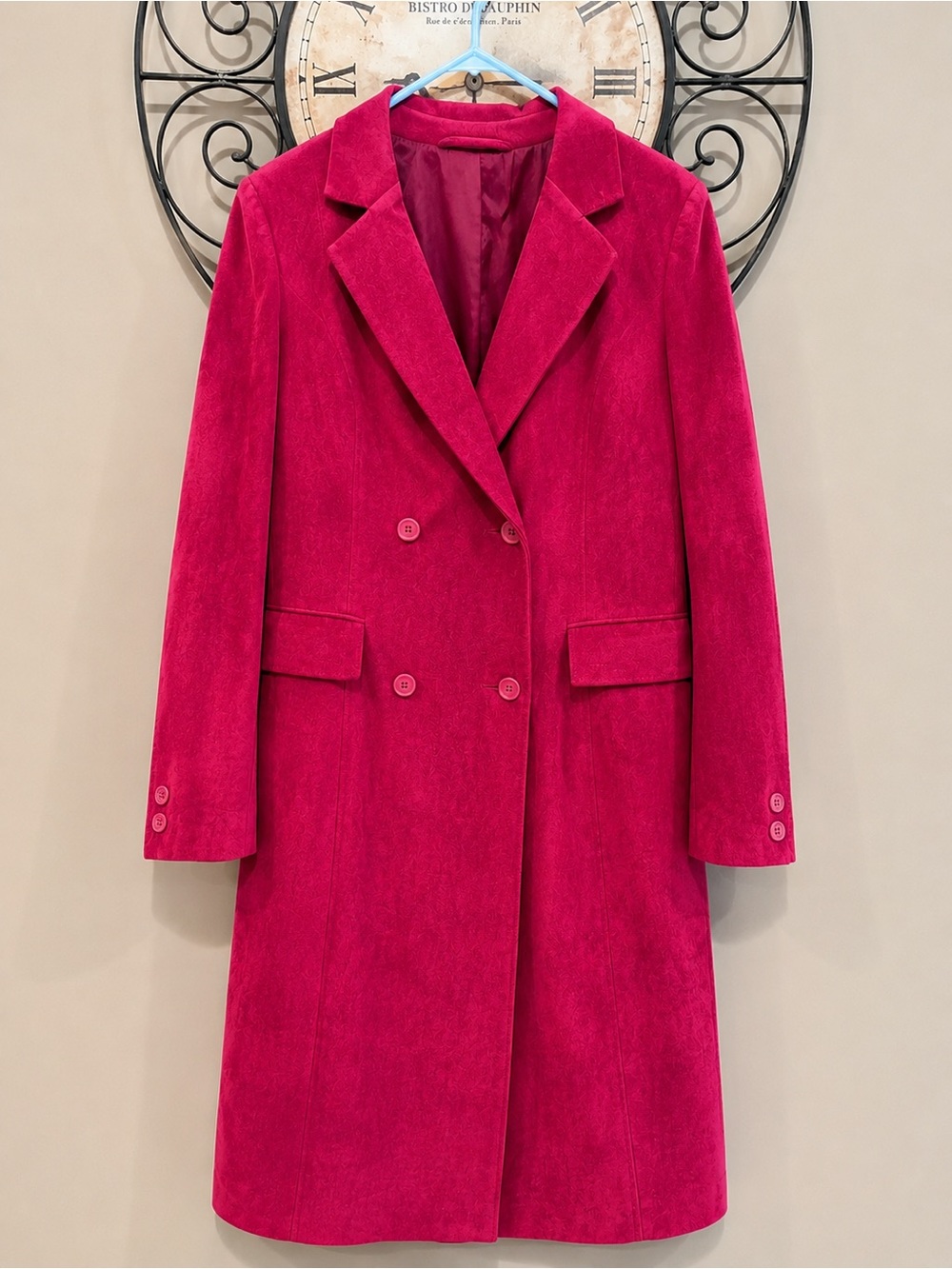 Vintage Samuel Robert by Peter Hatsi Androu Ultra suede pink trench coat